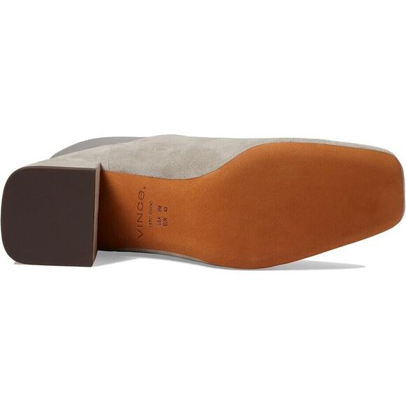 Vince Women Kimmy Heel Ankle Boots 9M Booties Hazel Stone Suede Square Toe Block - Picture 5 of 16